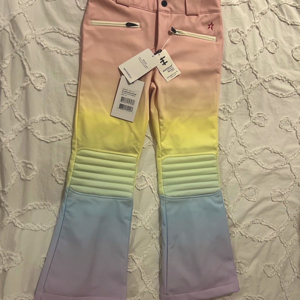 Brand NWT pastel rainbow perfect moment kids aurora flare ski pants 10